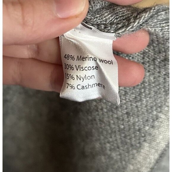 Benedetta B. Womens Open Front Cardigan Sweater Gray Print Size S Made in Italy - Picture 3 of 6